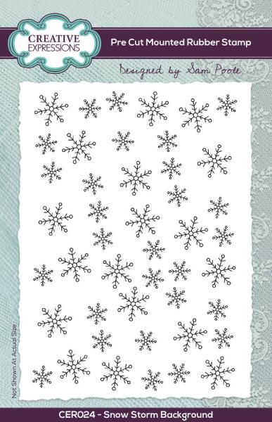 Creative Expressions - Rubber Stamp -  Snow Storm Background  - Gummistempel