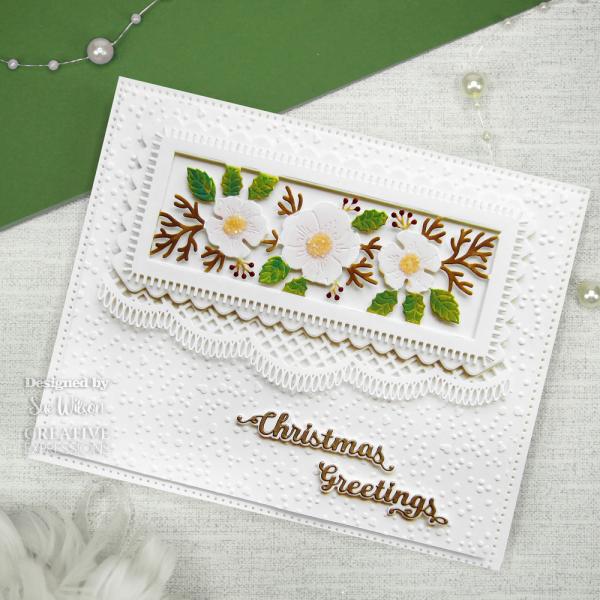 Creative Expressions - Craft Dies -  Festive Christmas Rose Flora - Stanze