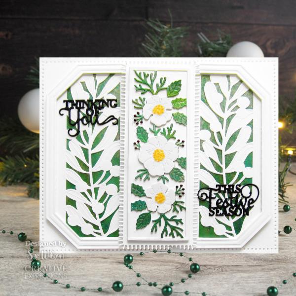 Creative Expressions - Craft Dies -  Festive Christmas Rose Flora - Stanze