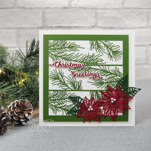 Creative Expressions - Craft Dies -  Festive Holly & Pine Floral Panels - Stanze