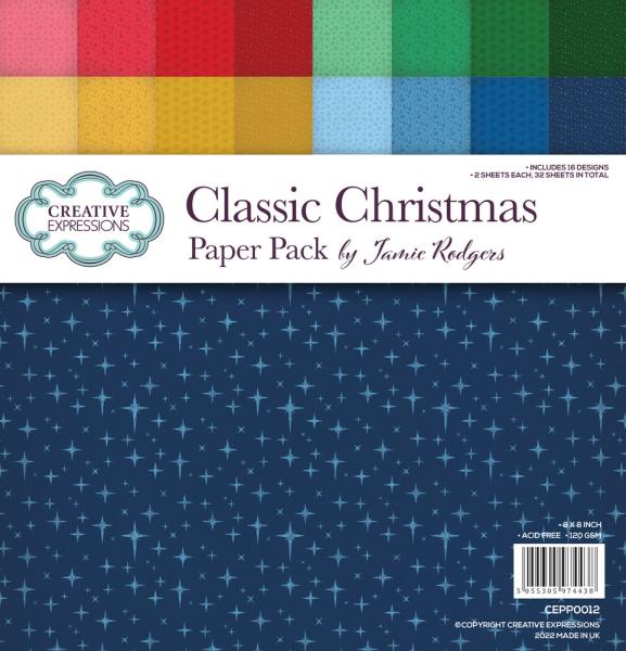 Creative Expressions - Paper Pack 8x8 Inch - Classic Christmas  