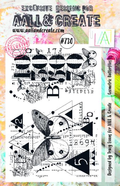 AALL and Create - Stamp -  Geometric Butterflies  - Stempel A5