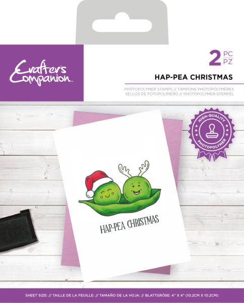 Crafters Companion -  Hap-pea Christmas - Clear Stamps