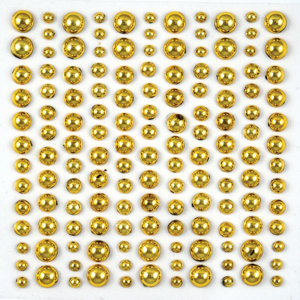 Craft Consortium - Enamel Dots - " Adhesive Pearls Gold " - Klebeperlen