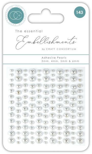 Craft Consortium - " Adhesive Pearls Silver  " - Klebeperlen