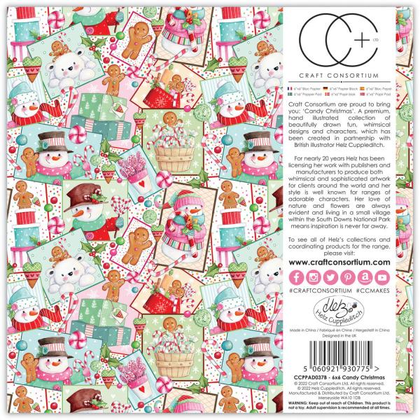 Craft Consortium - Paper Pad 6x6 Inch-  Candy Christmas - Papierblock