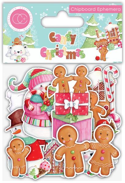 Craft Consortium - Chipboard Ephemera - "  Candy Christmas  " - Stanzteile