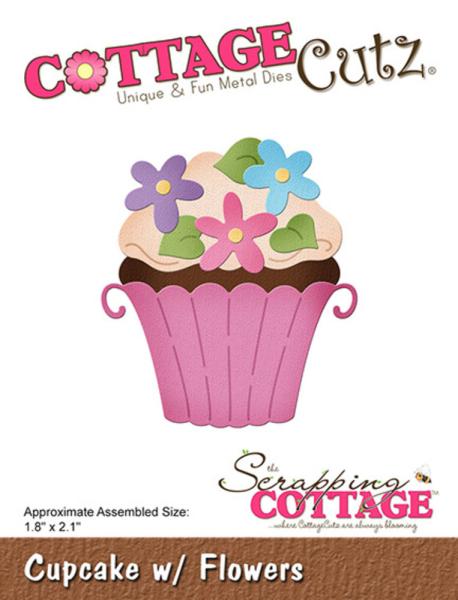 Scrapping Cottage Die - Cupcake w/ Flowers