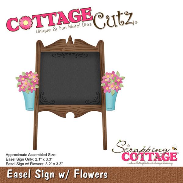 Scrapping Cottage Die - Easel Sign w/ Flowers