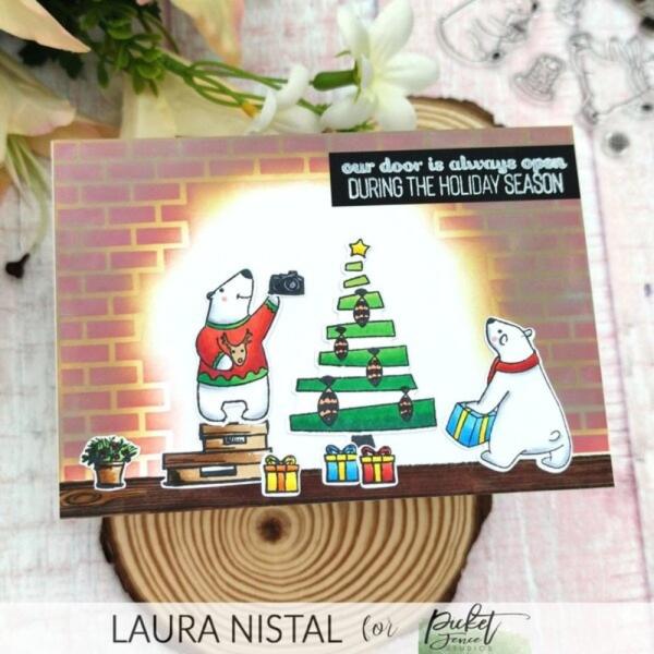 Picket Fence Studios - Clear Stamp - "A Polar Bear Christmas " - Stempel 