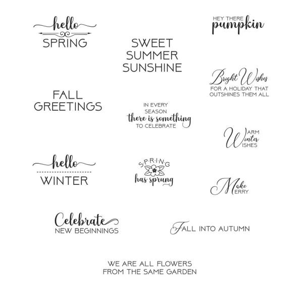 Spellbinders Stempelset - "Seasonal Motif Sentiments" - Silikonstempel