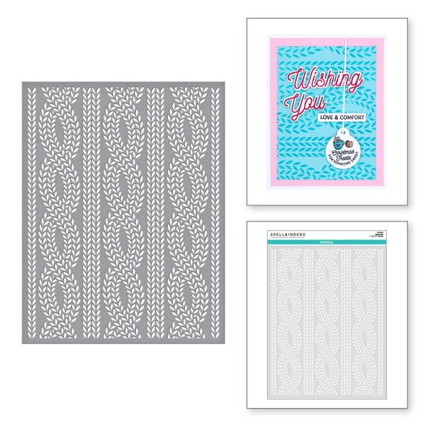 Spellbinders -Stencil - "Cable Knit" - Schablone