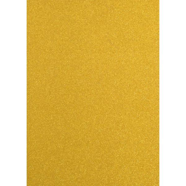  Florence - Glitzerpapier 5 Bogen A4 - Gelbgold - Selbstklebendes Glitzerpapier 