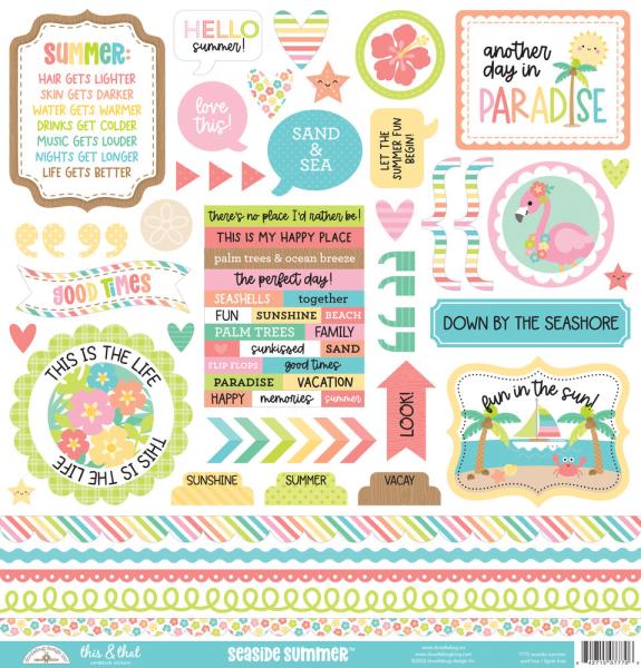 Doodlebug Design - "Seaside Summer" This & That Stickers - Aufkleber