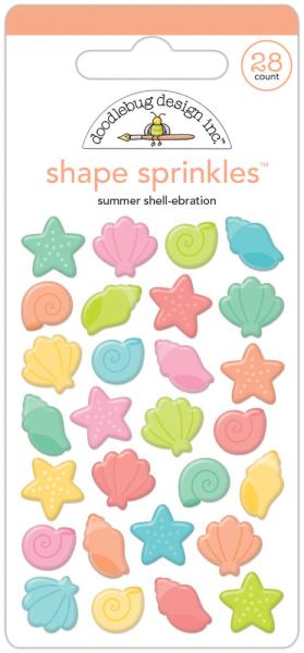 Doodlebug Design - Shape Sprinkles - "Summer Shell-ebration " - Epoxy-Sticker