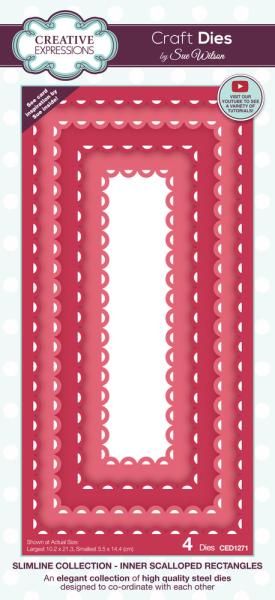 Creative Expressions - Craft Dies -  Slimline Inner Scalloped Rectangles - Stanze