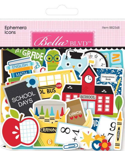 Bella BLVD School Is Cool  Ephemera Icons Die Cuts