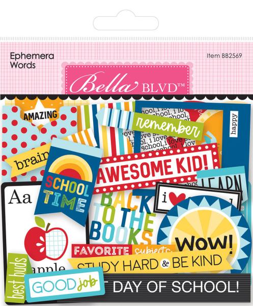 Bella BLVD School Is Cool Ephemera Words  Die Cuts