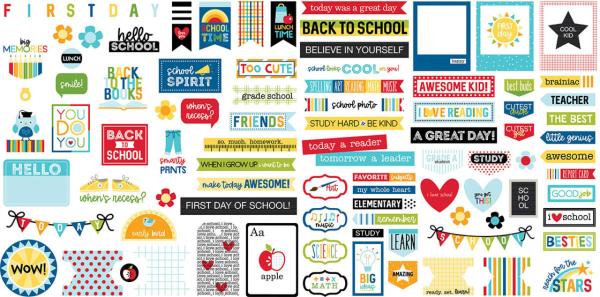 Bella BLVD School Is Cool Ephemera Words  Die Cuts