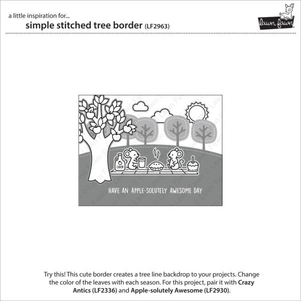 Lawn Fawn Craft Dies - "Simple Stitched Tree Border" - Stanzen