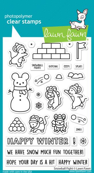 Lawn Fawn Stempelset "Snowball Fight" Clear Stamp