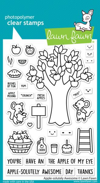 Lawn Fawn Stempelset "Apple-solutely Awesome" Clear Stamp