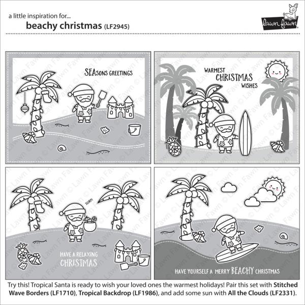 Lawn Fawn Stempelset "Beachy Christmas" Clear Stamp