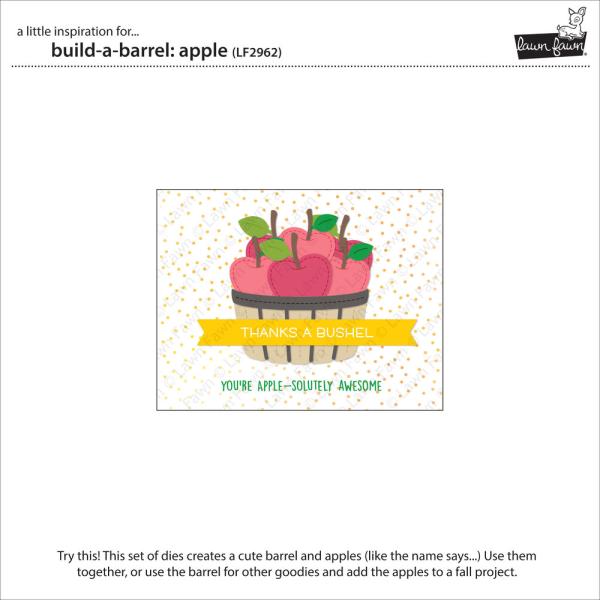 Lawn Fawn Craft Dies - "Build-a-Barrel: Apple" - Stanzen