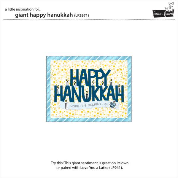 Lawn Fawn Craft Dies - "Giant Happy Hanukkah" - Stanzen