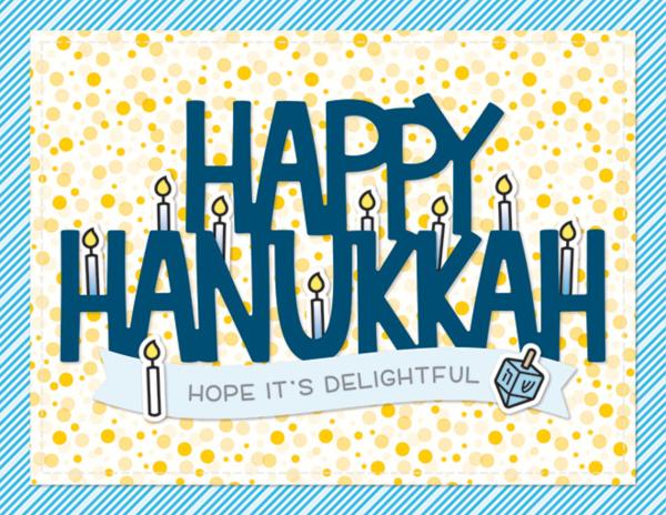 Lawn Fawn Craft Dies - "Giant Happy Hanukkah" - Stanzen