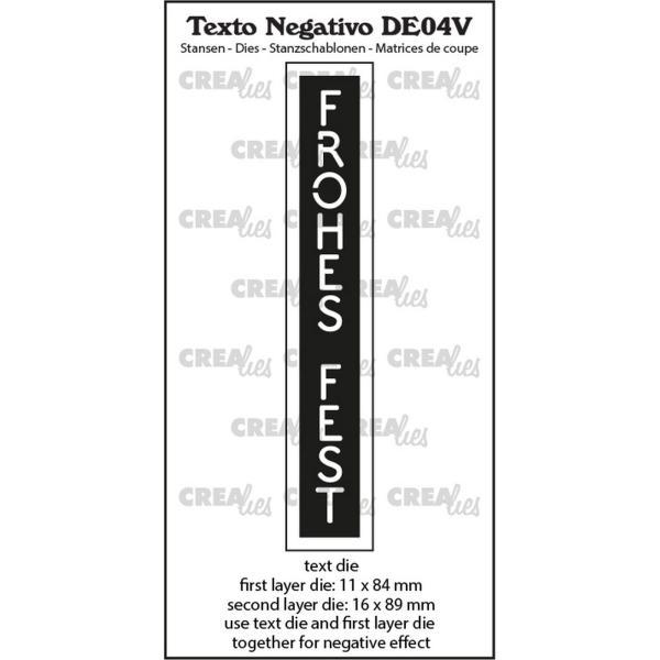 Crealies - Craft Die - Texto Negativo Frohes Fest  - Stanzschablone 