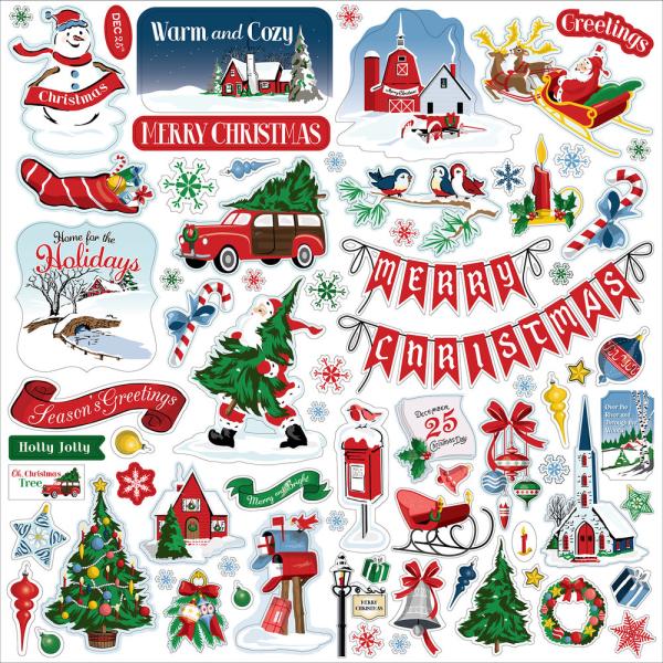 Carta Bella - Element Stickers 12x12" - "White Christmas " Aufkleber