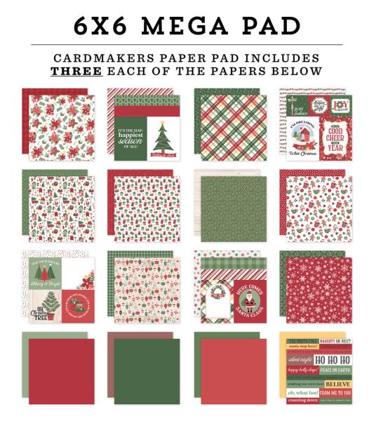 Echo Park - Cardmakers Mega Pad 6x6" -  "Santa Claus Lane" - Paper Pack