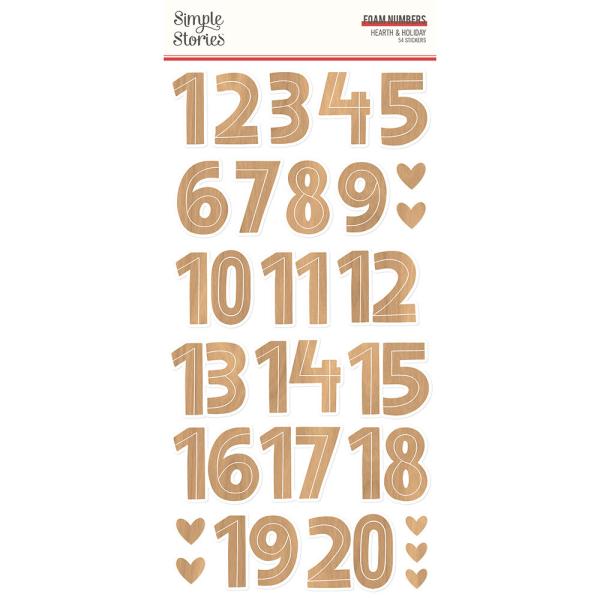 Simple Stories -  Hearth & Holiday Foam Numbers  - Foam Stickers 