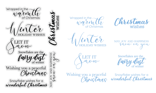 Crafters Companion - Winter Holiday Wishes - Clear Stamps