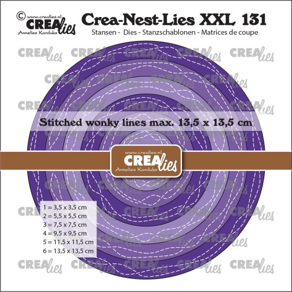 Crealies - Craft Die - Crea-Nest-Lies XXL Circles With 2 Wonky Stitchlines - Stanzschablone 