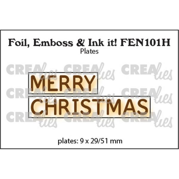 Crealies - Foil, Emboss - Ink it!  - Merry Christmas - Schablone - Platte 