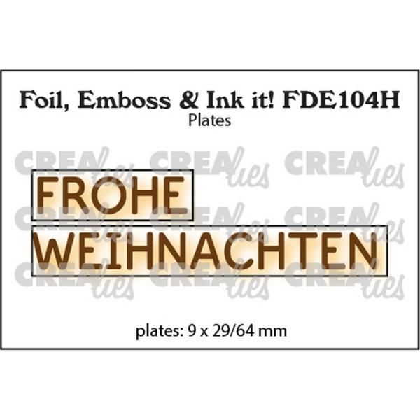 Crealies - Foil, Emboss - Ink it!  - Frohe Weihnachten - Schablone - Platte 