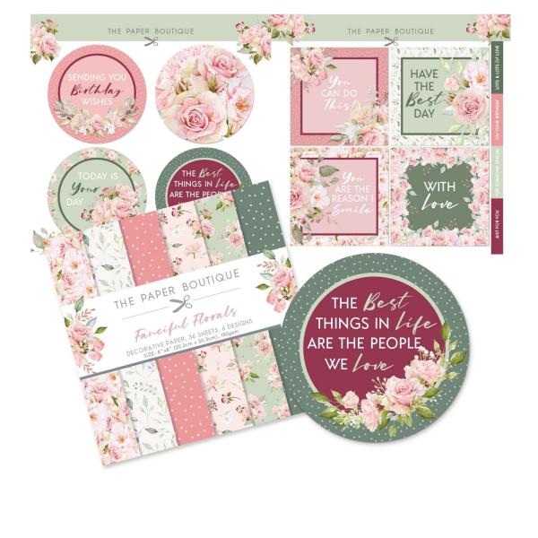 The Paper Boutique - Paper Kit - Fanciful Florals - Die Cut Toppers - Designpapier 