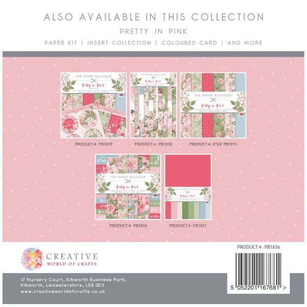 The Paper Boutique - Embellishment Pad -  Pretty in Pink - 8x8 Inch - Designpapier