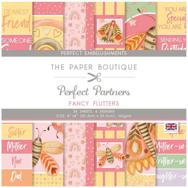 The Paper Boutique - Embellishment Pad -  Fancy flutters - 8x8 Inch - Designpapier