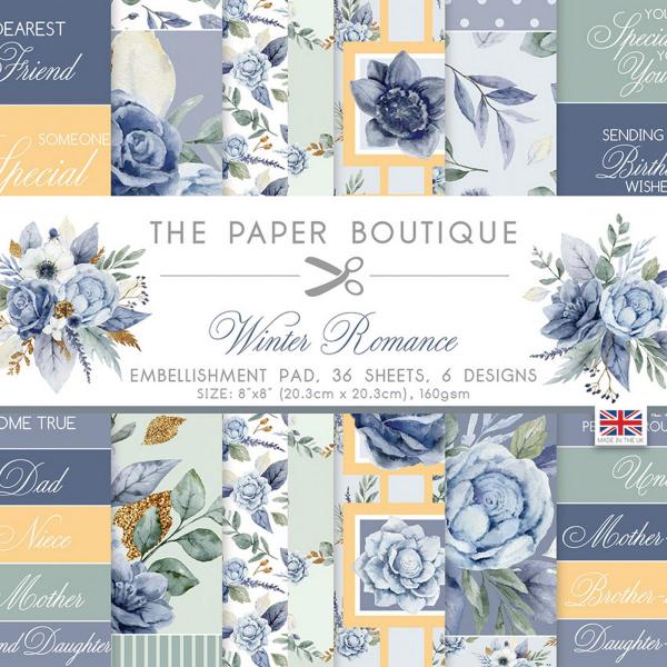 The Paper Boutique - Embellishment Pad - Winter romance - 8x8 Inch - Designpapier