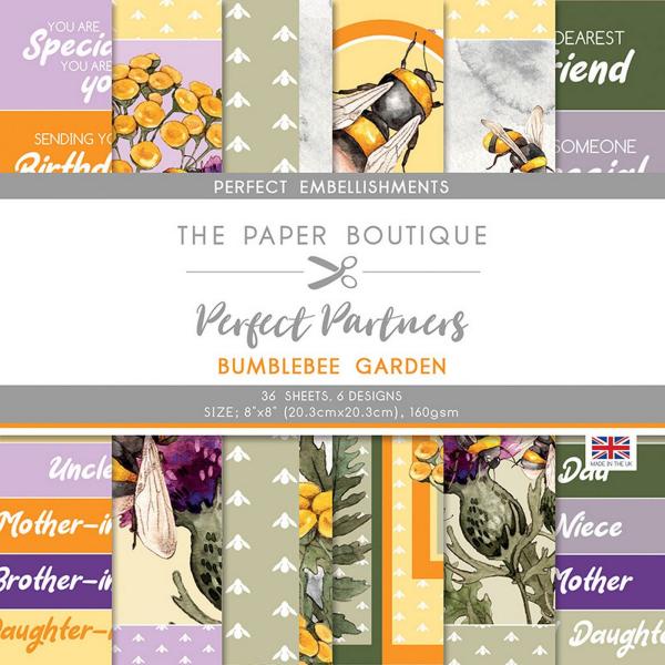 The Paper Boutique - Perfect Partners -  Bumblebee garden  - 8x8 Inch - Designpapier