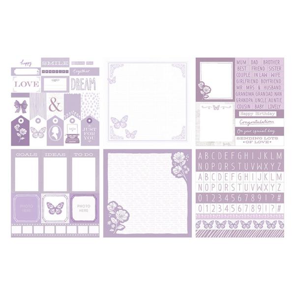 The Paper Boutique - Project Pad -  Everyday shades of Lilac  - 8x8 Inch - Paper Pad - Designpapier