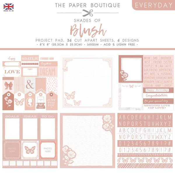 The Paper Boutique - Project Pad -  Everyday shades of Blush  - 8x8 Inch - Paper Pad - Designpapier