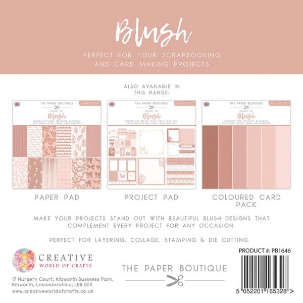 The Paper Boutique - Project Pad -  Everyday shades of Blush  - 8x8 Inch - Paper Pad - Designpapier