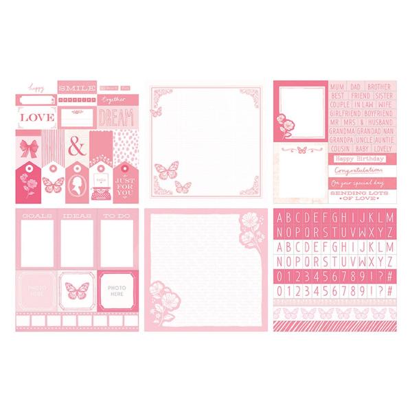 The Paper Boutique - Project Pad -  Everyday shades of pink  - 8x8 Inch - Paper Pad - Designpapier