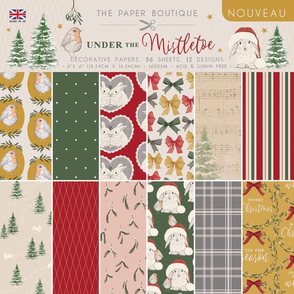 The Paper Boutique - Decorative Paper -  Under the mistletoe  - 6x6 Inch - Paper Pad - Designpapier