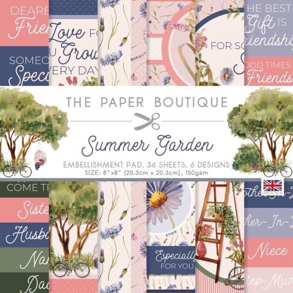 The Paper Boutique - Embellishment Pad - Summer Garden  - 8x8 Inch - Designpapier