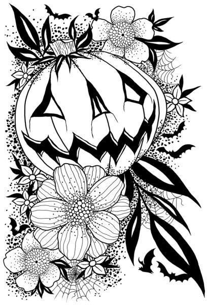 Woodware - Clear Stamps - Pumpkin Flowers  - Stempel 